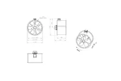 Axial 1000 mm rökgasfläkt med kanal F300- AL 1000 D6 F3 01 CFG