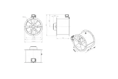 Kanalfläkt axial 450 mm - AL 450 D42U 01 CFG