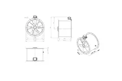 Kanalfläkt, axial 560 mm - AL 560 D84U 01 CFG
