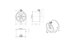 Kanalfläkt axial 560 mm - AL 560 D84U 02 CFG
