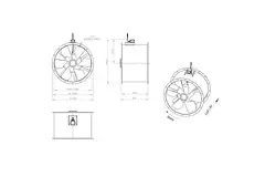 Kanalfläkt axial 900 mm - AL 900 D84U 01 CFG