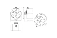 Kanalfläkt axial 1120 mm - AL 1120 D6 05 CFG