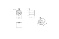 Axial 355 mm rökgasfläkt med kanal F400 - AL 355 D4 F4 01 CFG