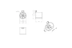 Axial 355 mm rökgasfläkt med kanal F300- AL 355 D42U F3 01 CFG