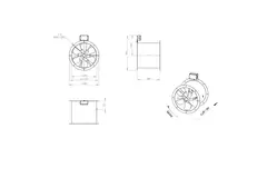 Axial 400 mm rökgasfläkt med kanal F400 - AL 400 D42U F4 02 CFG