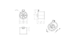 Axial 400 mm rökgasfläkt med kanal F400 - AL 400 D42U F4 01 CFG