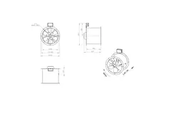 Axial 400 mm rökgasfläkt med kanal F300- AL 400 D42U F3 01 CFG