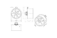 Axial 710 mm rökgasfläkt med kanal F400 - AL 710 D4 F4 01 CFG