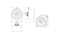 Axial 710 mm rökgasfläkt med kanal F400 - AL 710 D84U F4 01 CFG