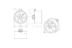 Axial 710 mm rökgasfläkt med kanal F300- AL 710 D4 F3 03 CFG
