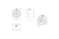 Axial 800 mm kanalfläkt rökgas F400 - AL 800 D4 F4 02 CFG