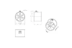 Axial 800 mm kanalfläkt rökgas F400 - AL 800 D6 F4 01 CFG