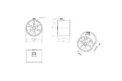 Axial 800 mm kanalfläkt rökgas F400 - AL 800 D6 F4 03 CFG