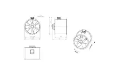 Axial 800 mm rökgasfläkt med kanal F300- AL 800 D4 F3 06 CFG