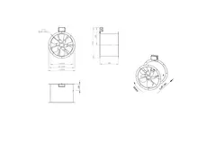 Axial 450 mm rökgasfläkt med kanal F400 - AL 450 D4 F4 01 CFG