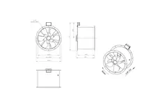 Axial 560 mm rökgasfläkt med kanal F400 - AL 560 D4 F4 02 CFG