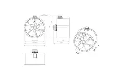 Axial 1000 mm kanalfläkt rökgas F400 - AL 1000 D4 F4 02 CFG