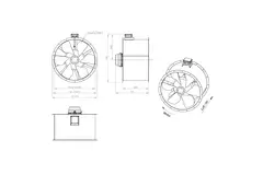 Axial 1000 mm kanalfläkt rökgas F400 - AL 1000 D6 F4 03 CFG