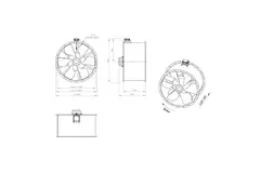 Axial 1250 mm kanalfläkt rökgas F300- AL 1250 D6 F3 07 CFG