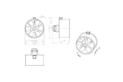 Axial 1250 mm kanalfläkt rökgas F300- AL 1250 D6 F3 05 CFG