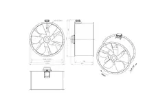 Axial 1250 mm kanalfläkt rökgas F400 - AL 1250 D6 F4 01 CFG