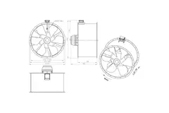 Axial 1250 mm kanalfläkt rökgas F400 - AL 1250 D6 F4 02 CFG
