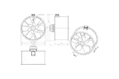 Axial 1250 mm kanalfläkt rökgas F400 - AL 1250 D6 F4 03 CFG