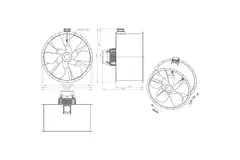 Axial 1250 mm kanalfläkt rökgas F400 - AL 1250 D6 F4 04 CFG