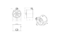 Kanalfläkt axial 450 mm - AL 450 D42U 02 CFG