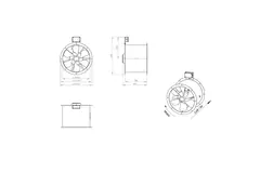 Axial 450 mm rökgasfläkt med kanal F400 - AL 450 D2 F4 02 CFG