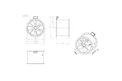 Axial 560 mm rökgasfläkt med kanal F400 - AL 560 D4 F4 01 CFG