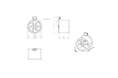 Axial 450 mm rökgasfläkt med kanal F300- AL 450 D4 F3 02 CFG