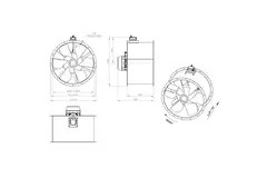 Kanalfläkt axial 1000 mm - AL 1000 D84U 02 CFG