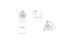 Axial 355 mm rökgasfläkt med kanal F300- AL 355 D42U F3 02 CFG