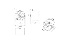 Axial 560 mm kanalfläkt rökgas F300- AL 560 D84U F3 02 CFG