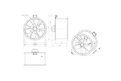 Kanalfläkt axial 710 mm rökgas F300- AL 710 D84U F3 02 CFG