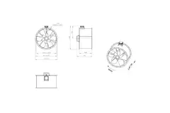 Axial 1000 mm kanalfläkt rökgas F300- AL 1000 D84U F3 01 CFG