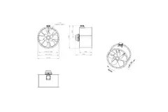 Axial 1000 mm kanalfläkt rökgas F300- AL 1000 D84U F3 02 CFG