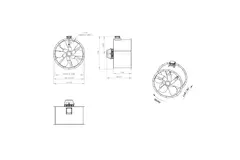 Axial 1000 mm kanalfläkt rökgas F300- AL 1000 D84U F3 03 CFG