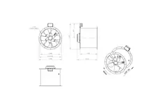 Axial 500 mm rökgasfläkt med kanal F400 - AL 500 D2 F4 03 CFG