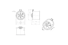 Axial 500 mm rökgasfläkt med kanal F300- AL 500 D2 F3 03 CFG