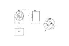Axial 800 mm kanalfläkt rökgas F400 - AL 800 D84U F4 03 CFG
