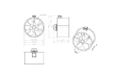 Kanalfläkt axial 1000 mm rökgas F400 - AL 1000 D84U F4 02 CFG