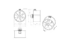 Kanalfläkt axial 1000 mm rökgas F400 - AL 1000 D84U F4 03 CFG