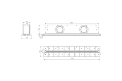 Ergovent infällbart ramfritt linjärgaller 1050 mm med anslutningsdiameter 125 mm - luftkonditionering - 1 slits