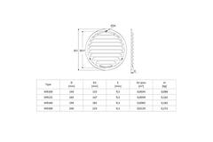 Runt ventilationsgaller av metall 100 mm, brunt - MR100B – RAL8016