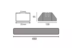 ClimaConnect monteringsstång av vibrationsdämpande gummi 450 mm