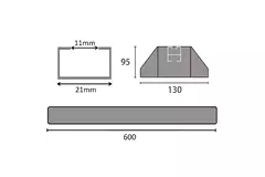 ClimaConnect monteringsstång av vibrationsdämpande gummi 600 mm