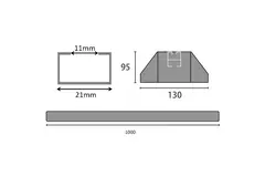ClimaConnect monteringsstång av vibrationsdämpande gummi 1000 mm