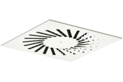 Virveldon stål med justerbara deflektorer - 400x400 mm - RAL 9010